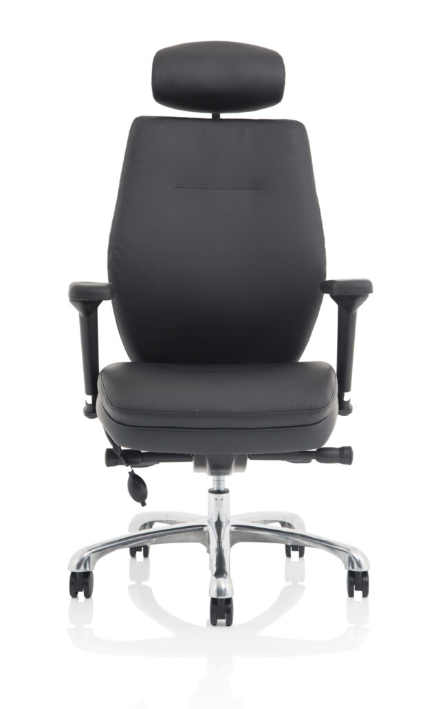 domino high back black ergonomic posture chair with arms and headrest