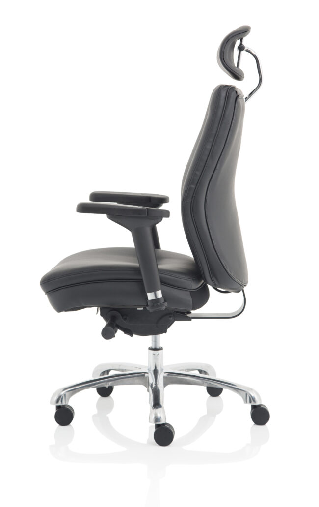 domino high back black ergonomic posture chair with arms and headrest