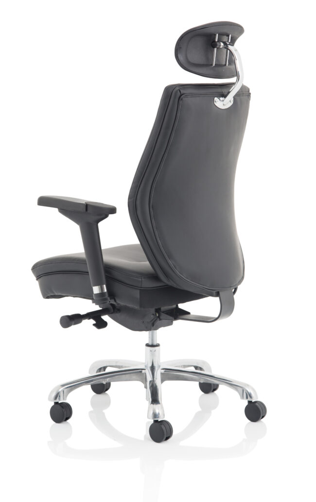 domino high back black ergonomic posture chair with arms and headrest