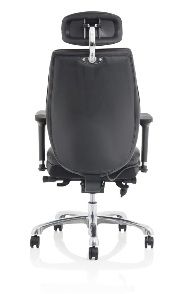 domino high back black ergonomic posture chair with arms and headrest