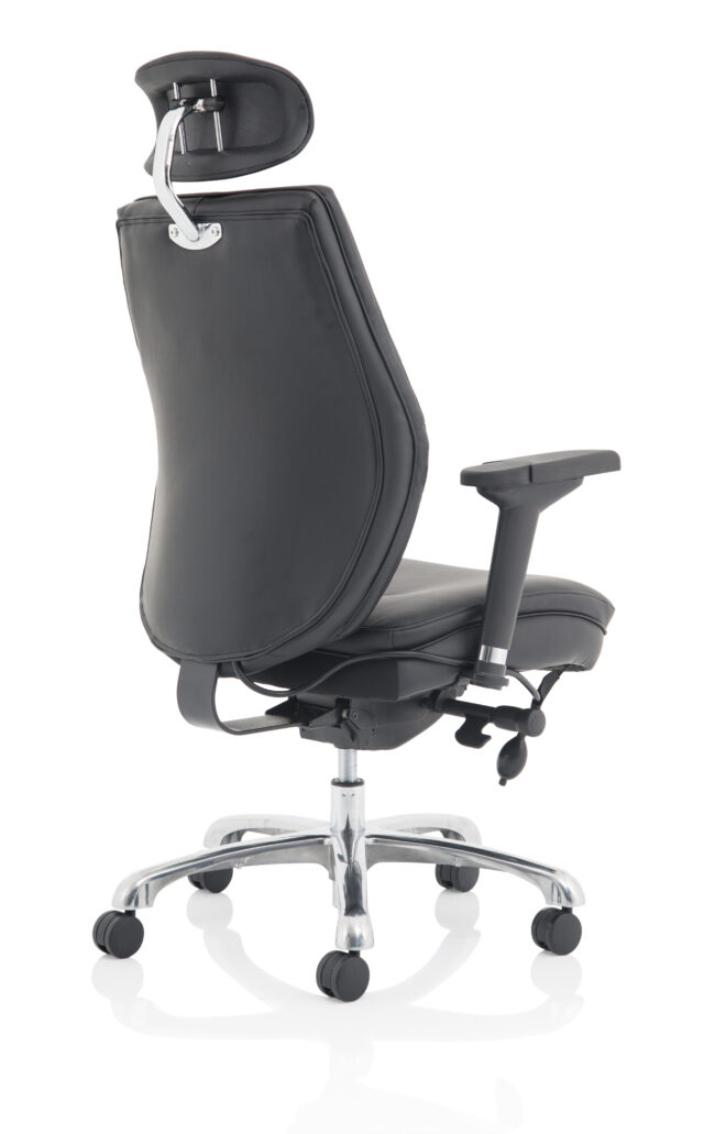 domino high back black ergonomic posture chair with arms and headrest