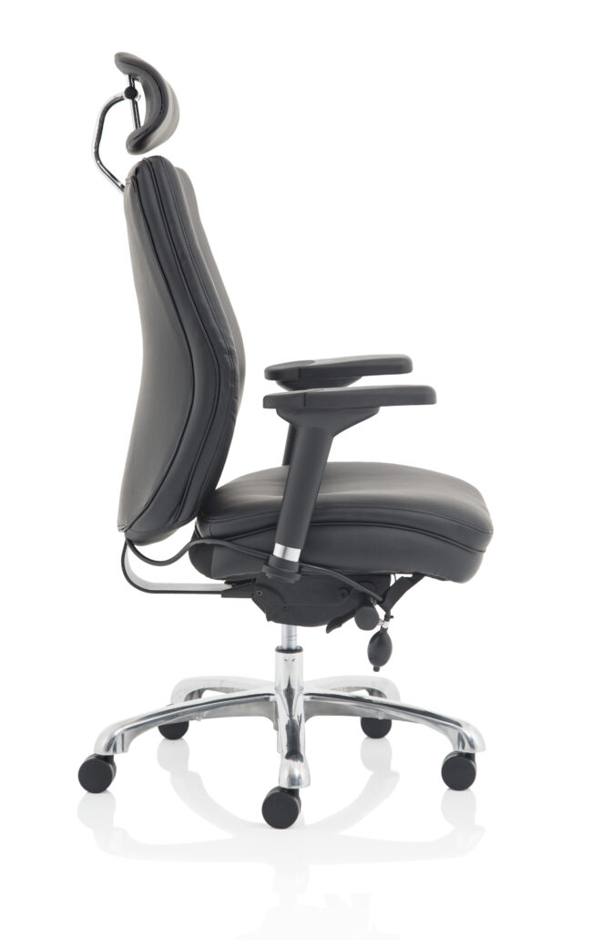 domino high back black ergonomic posture chair with arms and headrest