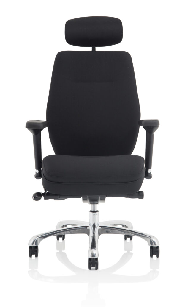 domino high back black ergonomic posture chair with arms and headrest