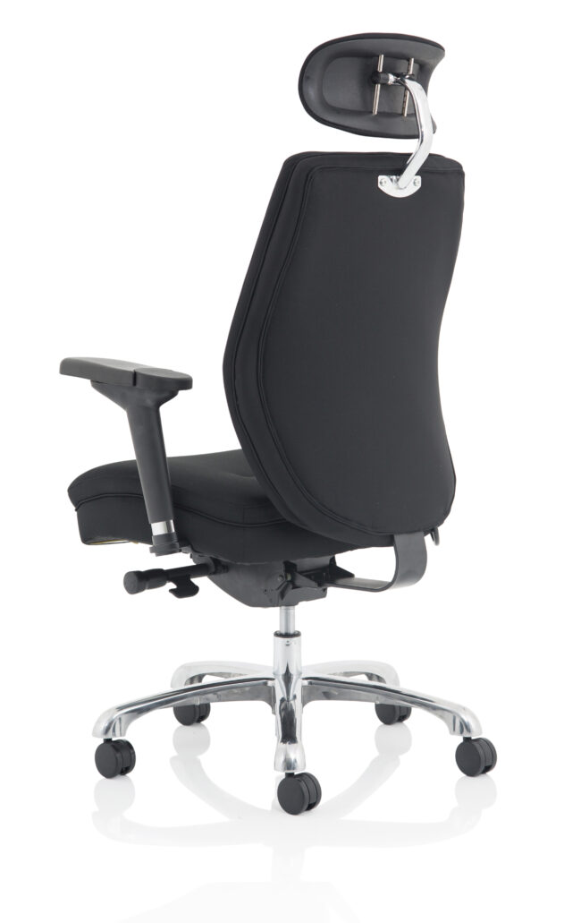 domino high back black ergonomic posture chair with arms and headrest