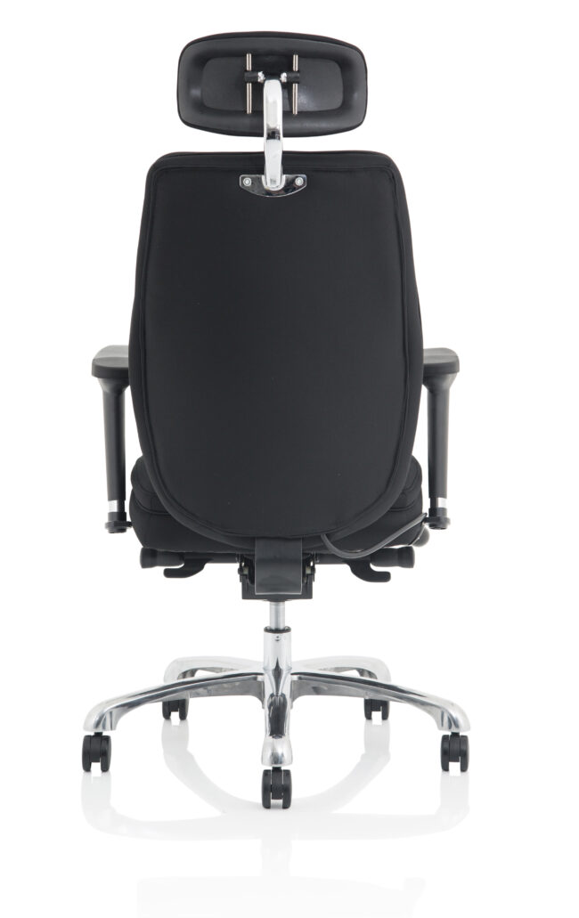 domino high back black ergonomic posture chair with arms and headrest