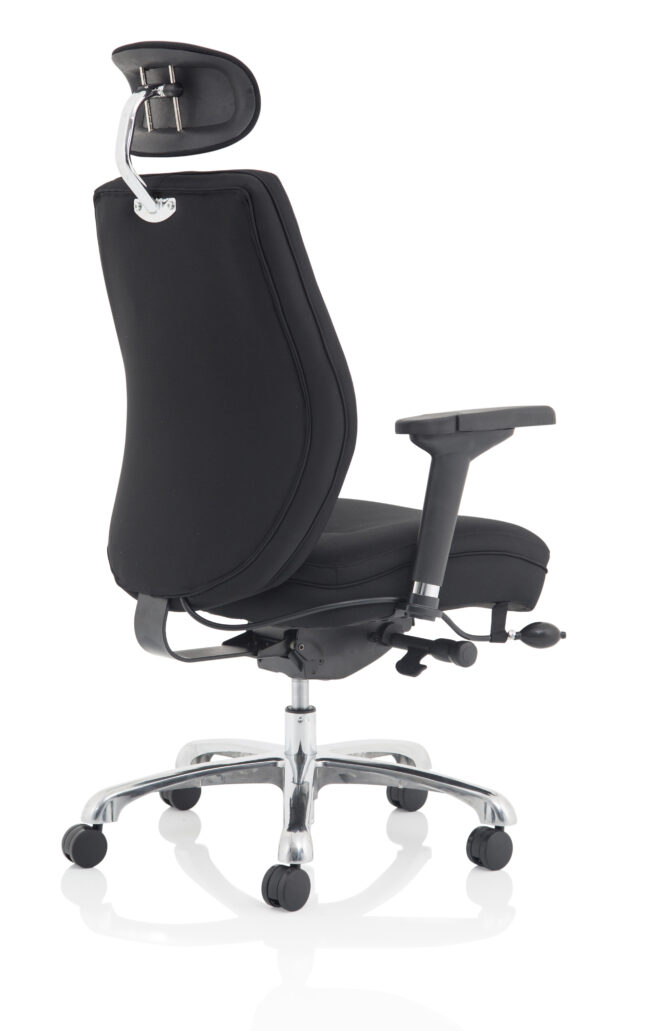 domino high back black ergonomic posture chair with arms and headrest