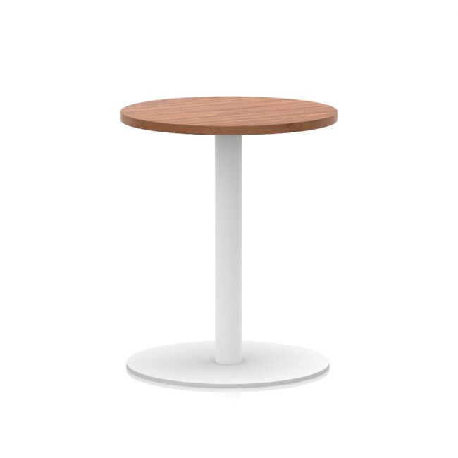 italia round poseur table white leg