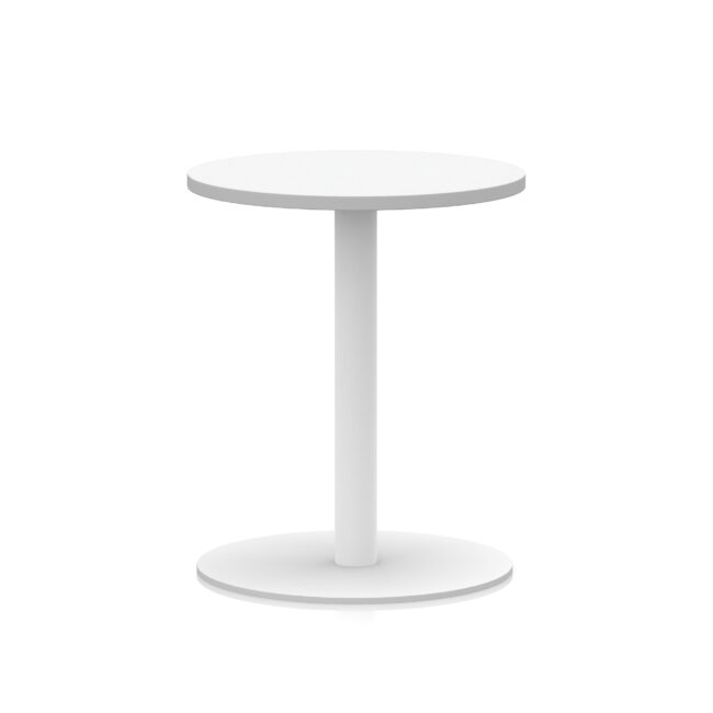 italia round poseur table white leg