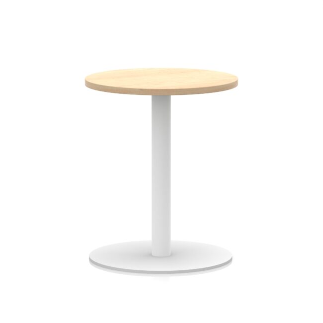 italia round poseur table white leg