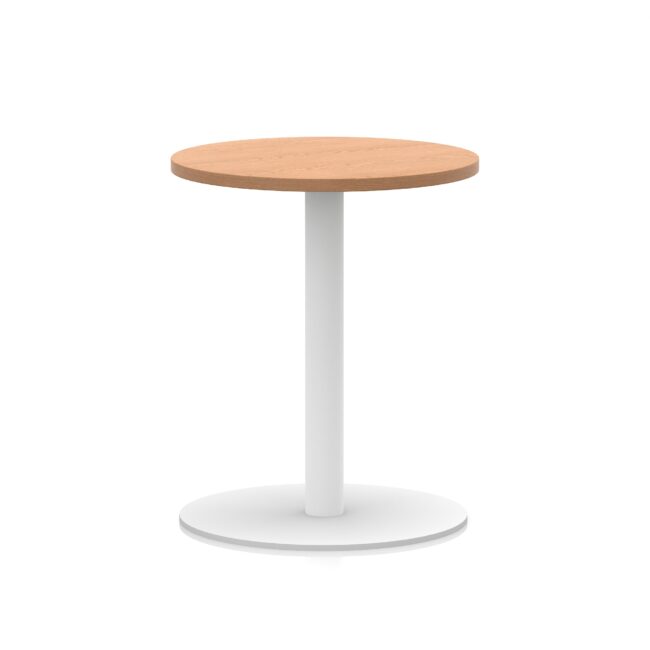 italia round poseur table white leg