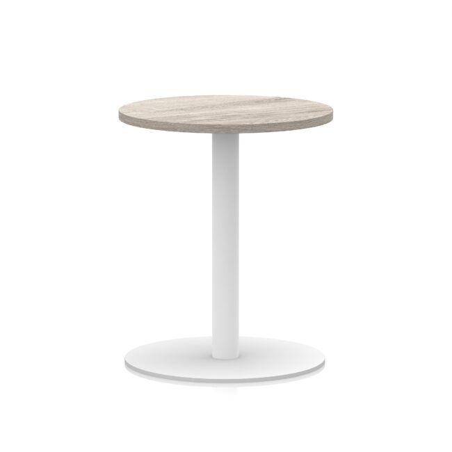 italia round poseur table white leg