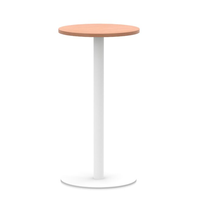 italia round poseur table white leg