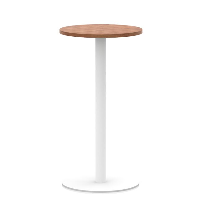 italia round poseur table white leg