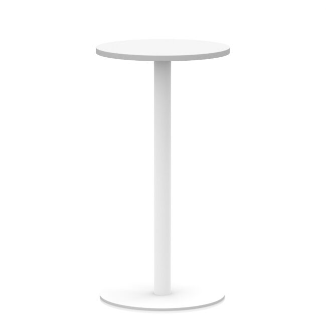 italia round poseur table white leg