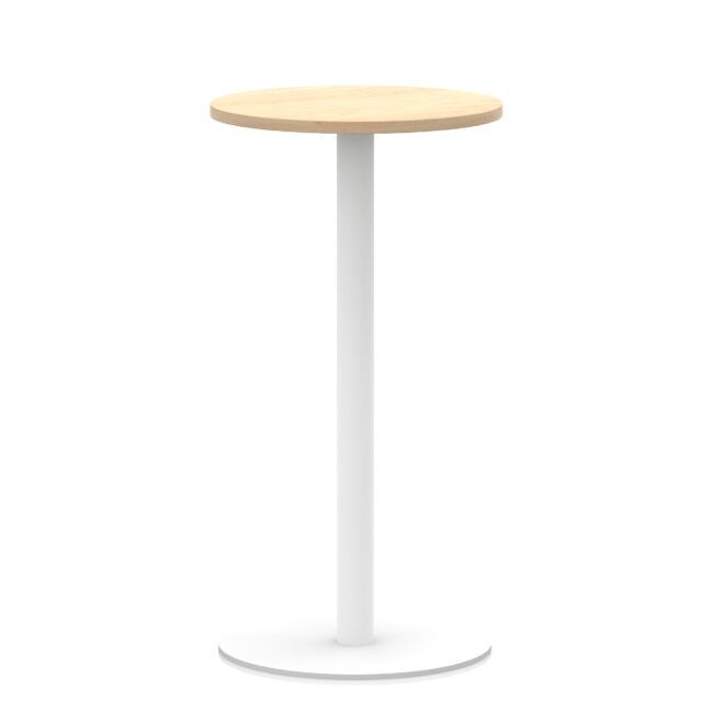 italia round poseur table white leg