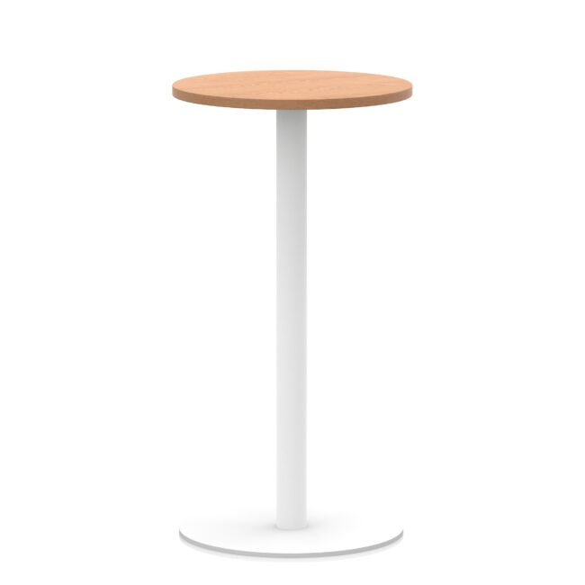 italia round poseur table white leg