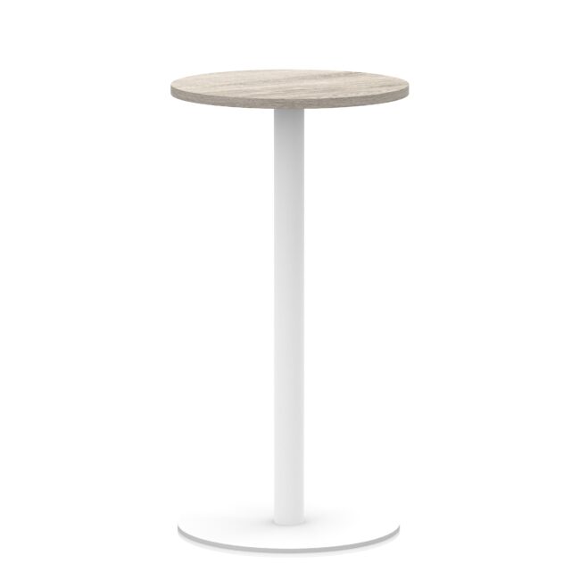 italia round poseur table white leg