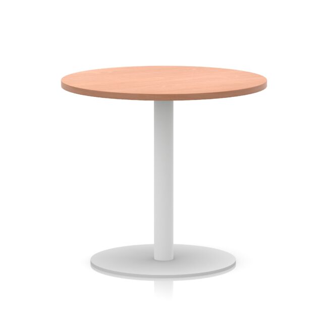 italia round poseur table white leg