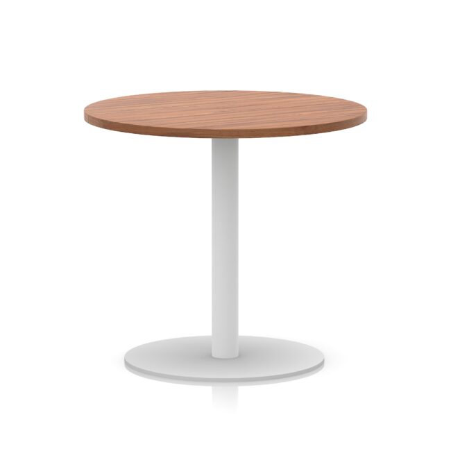 italia round poseur table white leg