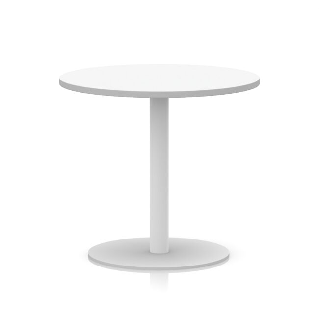 italia round poseur table white leg