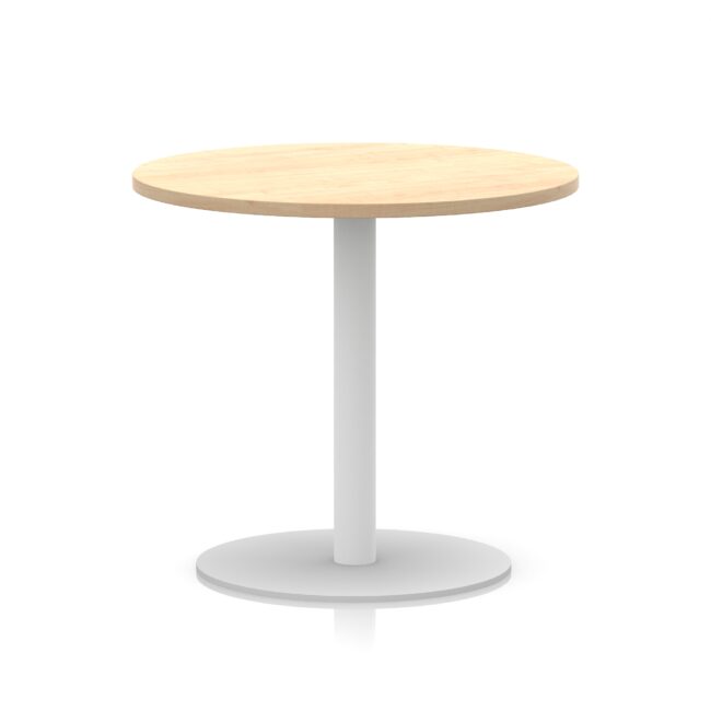 italia round poseur table white leg