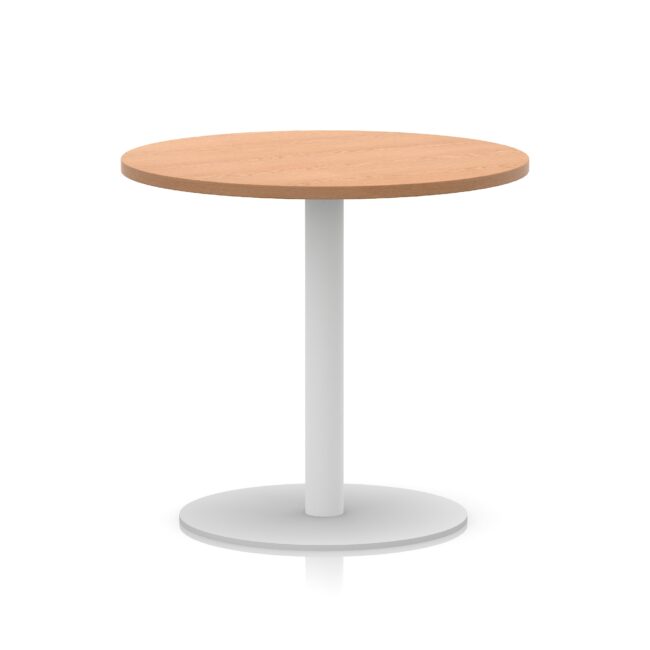 italia round poseur table white leg