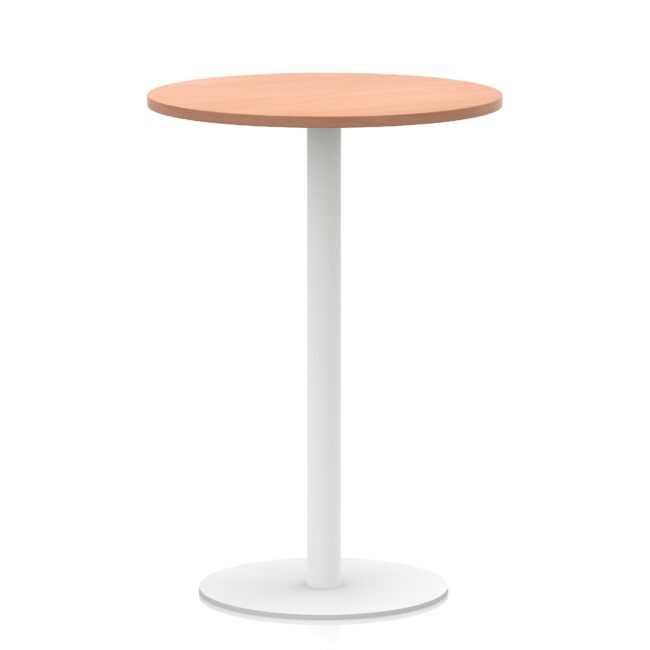 italia round poseur table white leg