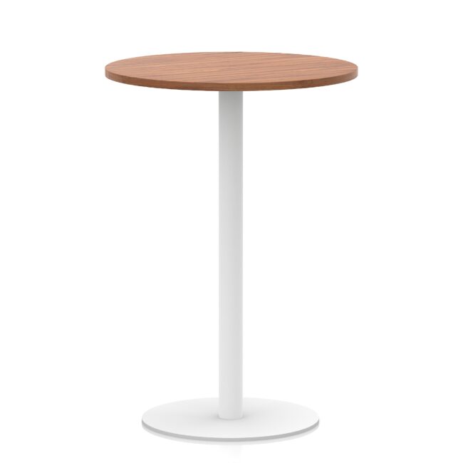 italia round poseur table white leg