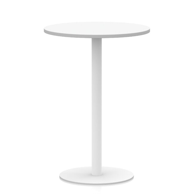 italia round poseur table white leg