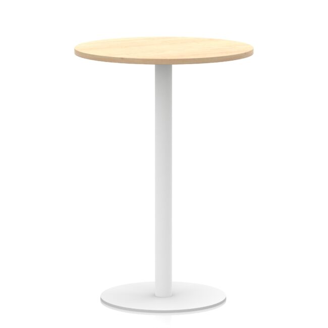italia round poseur table white leg