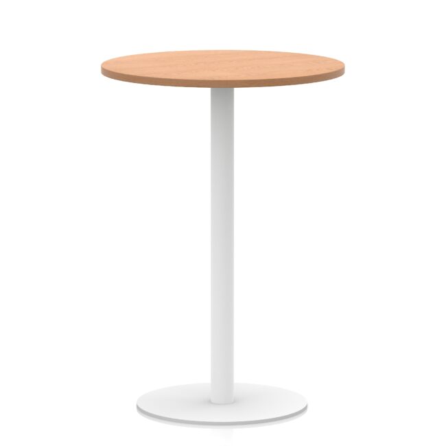 italia round poseur table white leg