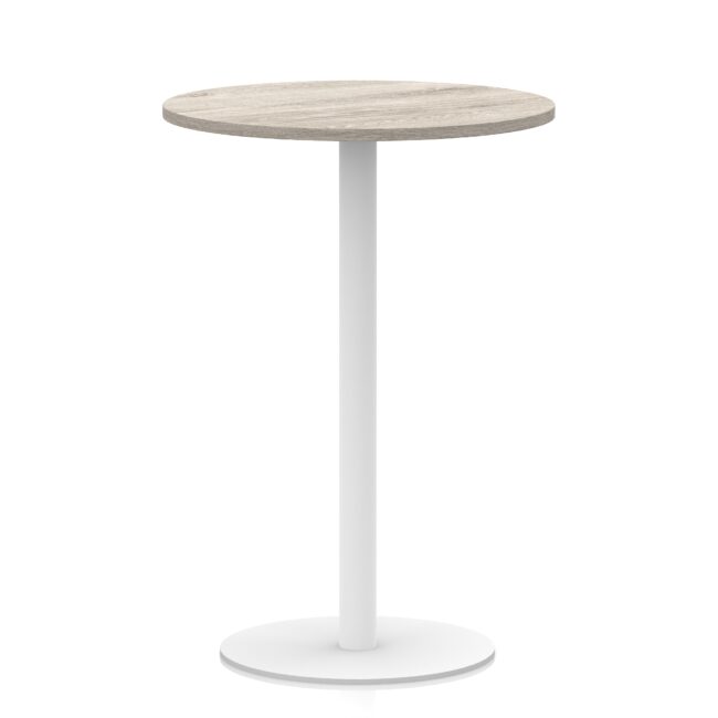 italia round poseur table white leg