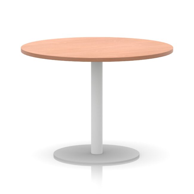 italia round poseur table white leg