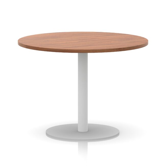 italia round poseur table white leg