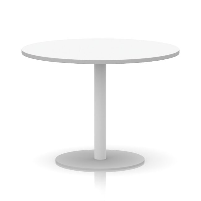 italia round poseur table white leg
