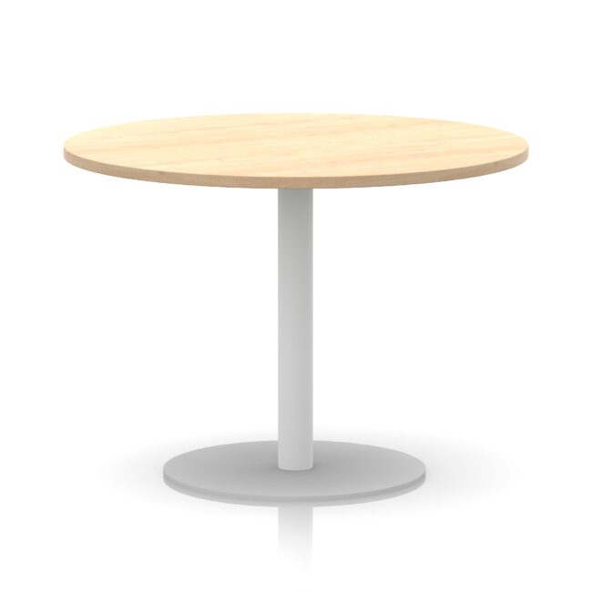 italia round poseur table white leg