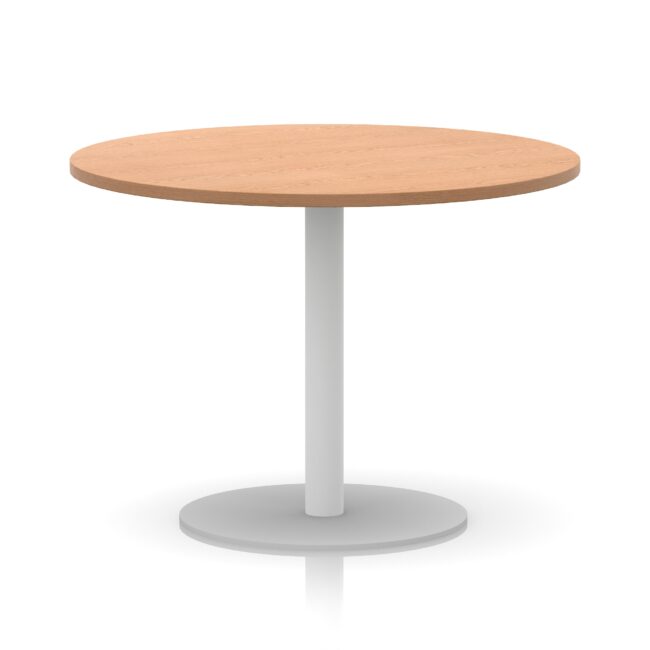 italia round poseur table white leg