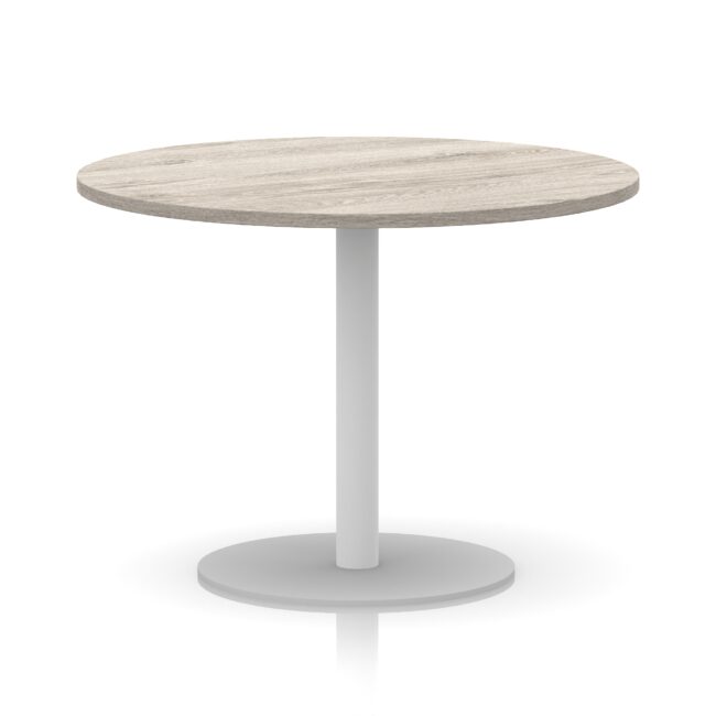 italia round poseur table white leg