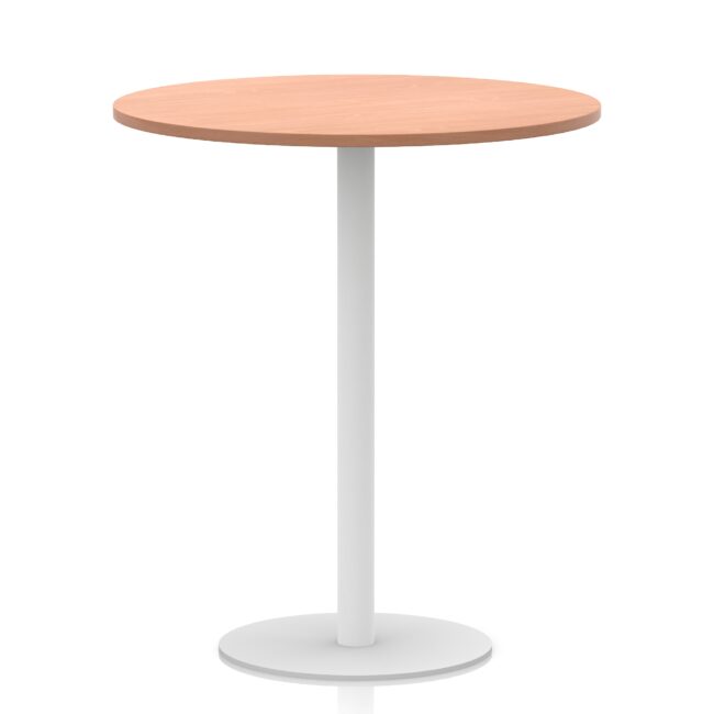 italia round poseur table white leg