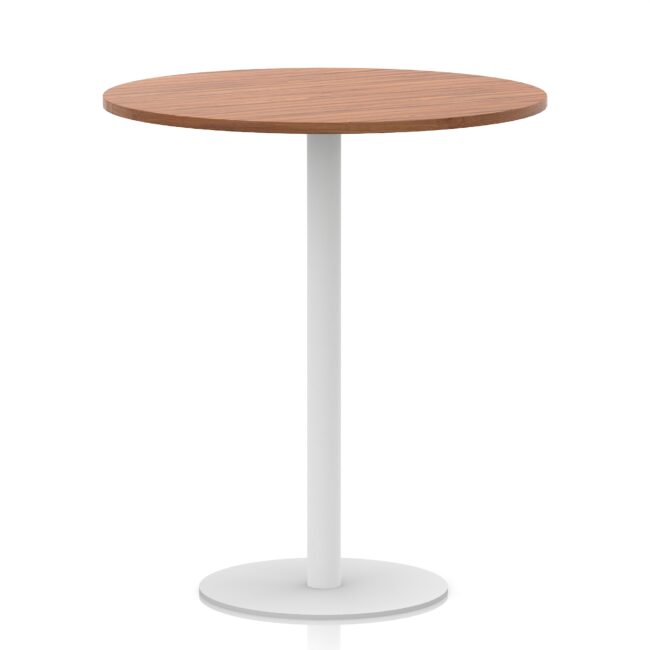 italia round poseur table white leg