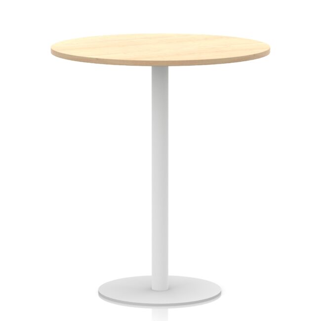 italia round poseur table white leg