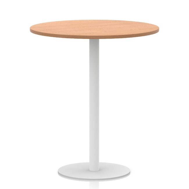 italia round poseur table white leg
