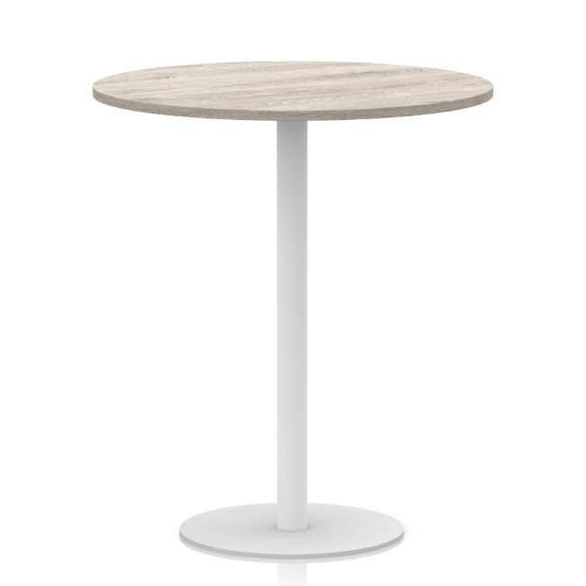 italia round poseur table white leg