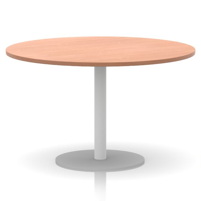 italia round poseur table white leg