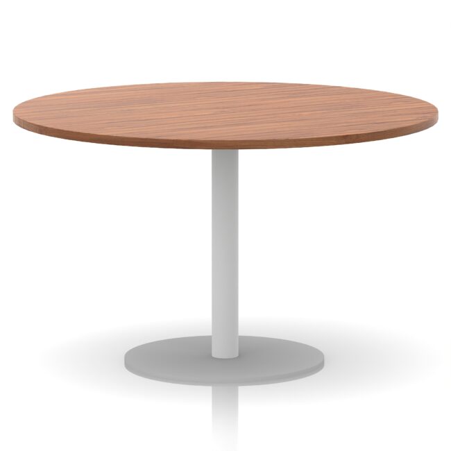 italia round poseur table white leg