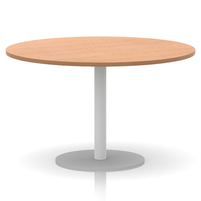 italia round poseur table white leg