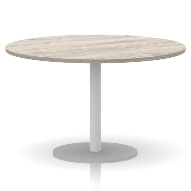 italia round poseur table white leg
