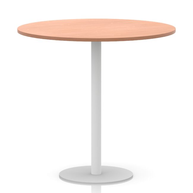 italia round poseur table white leg