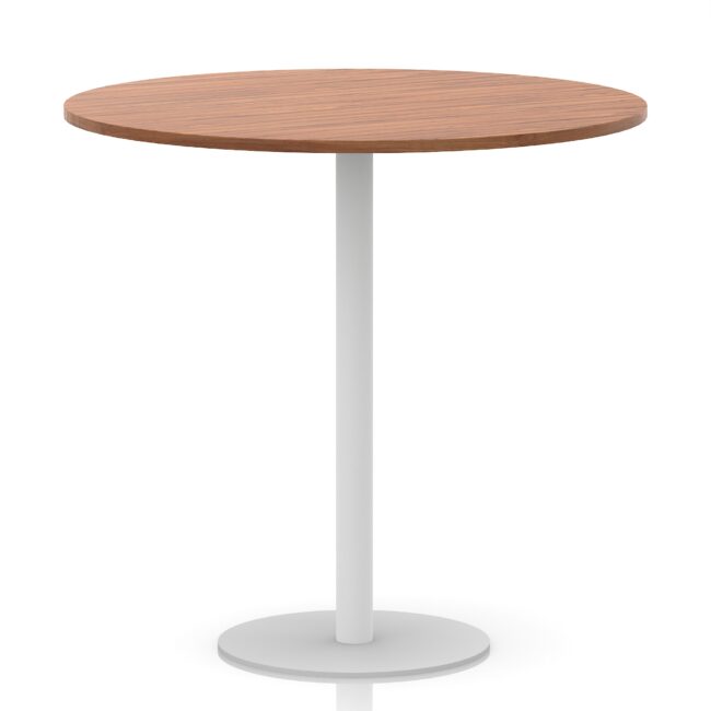 italia round poseur table white leg