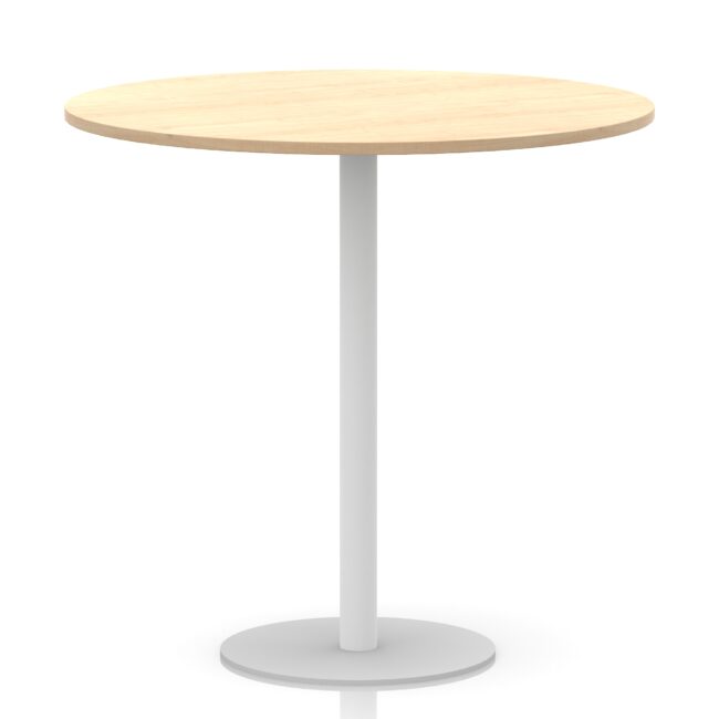italia round poseur table white leg